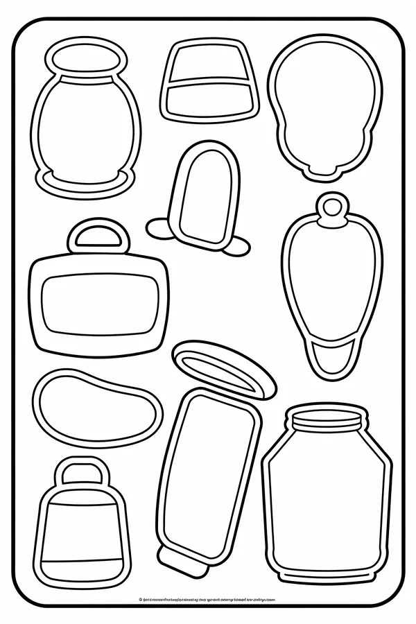 Summer Camp Simple Design Coloring Page