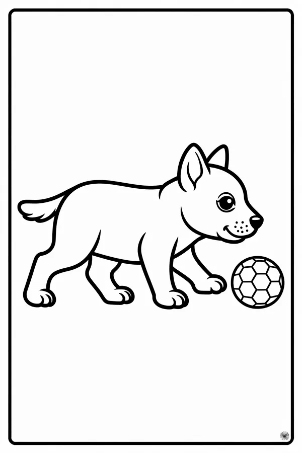 Cute Animal Soccer Side Profile Walk Coloring Page free printable coloring page