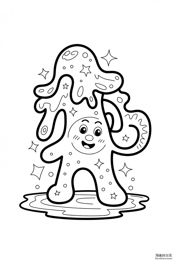 A Jiggly Jello Slime Monster Coloring Page