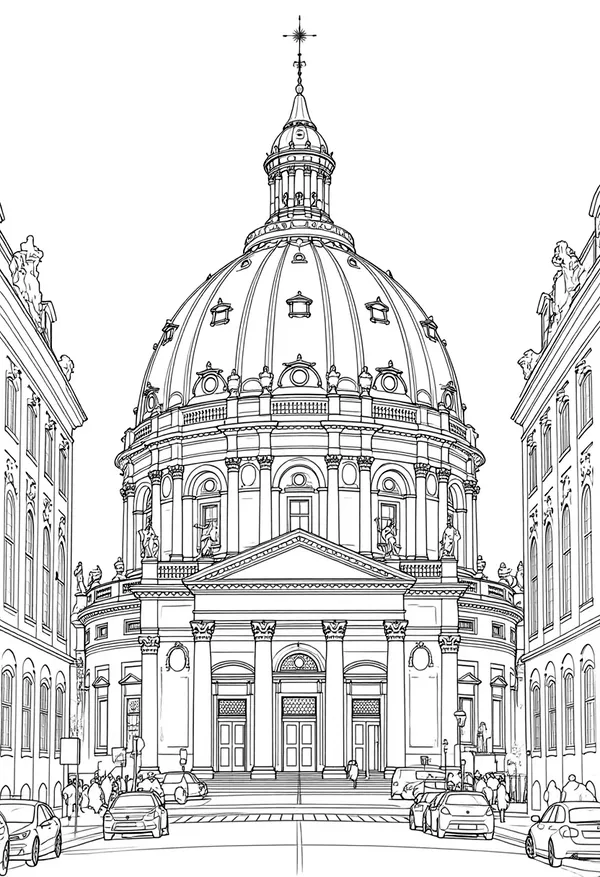 House building Photo Coloring Page