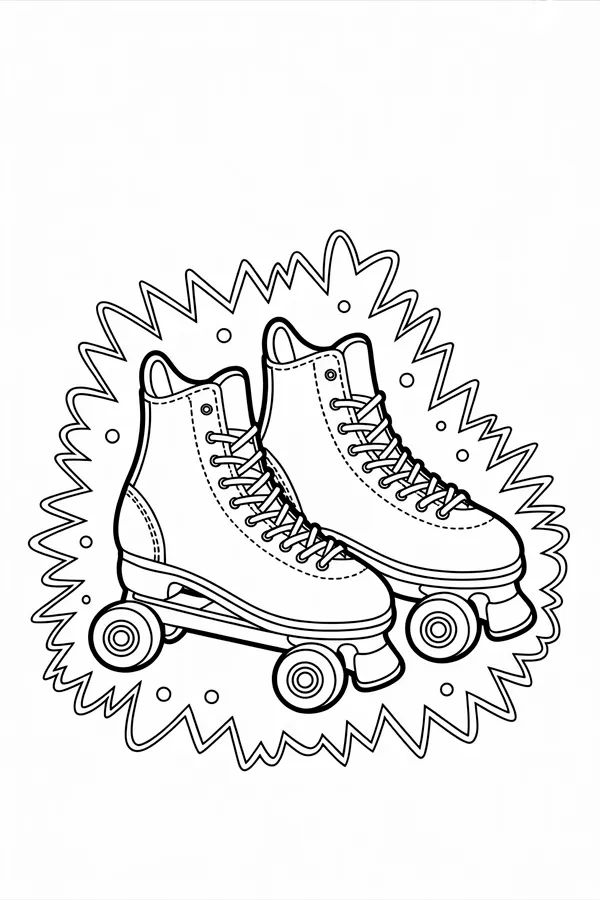 A Pair Of Retro Roller Coloring Page