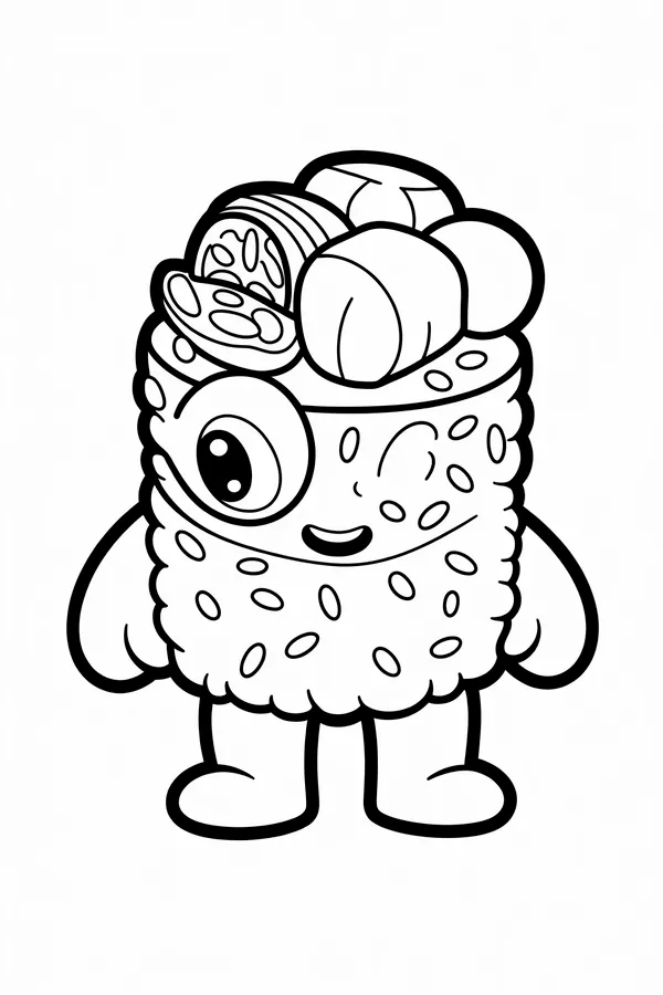 A Single Monster Made Of Coloring Page