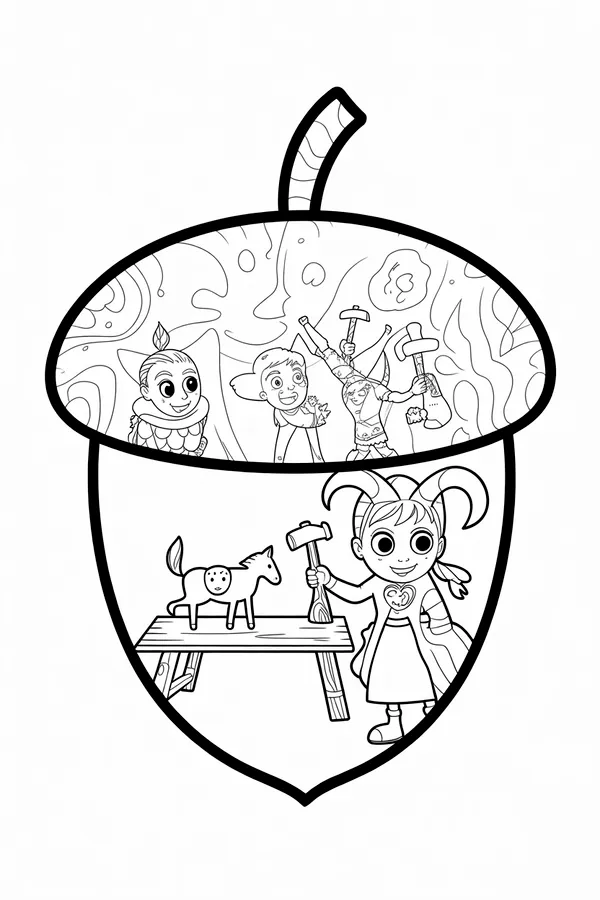 A Workshop Inside A Large Coloring Page