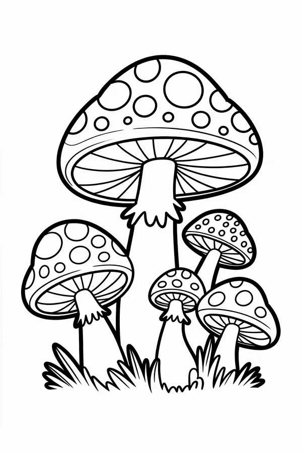 A Group Of Whimsical Glowing Coloring Page