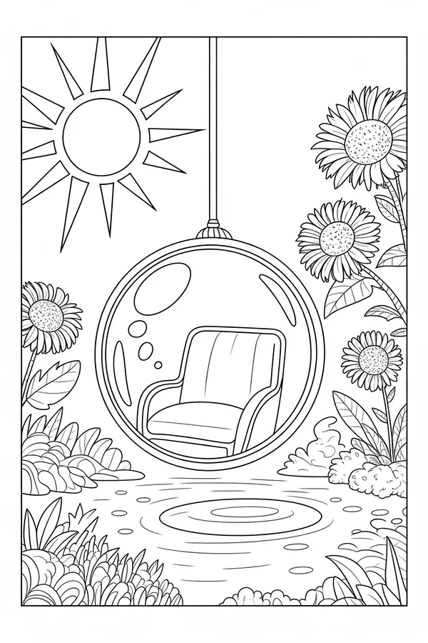 A Sunroom Filled With Giant Coloring Page