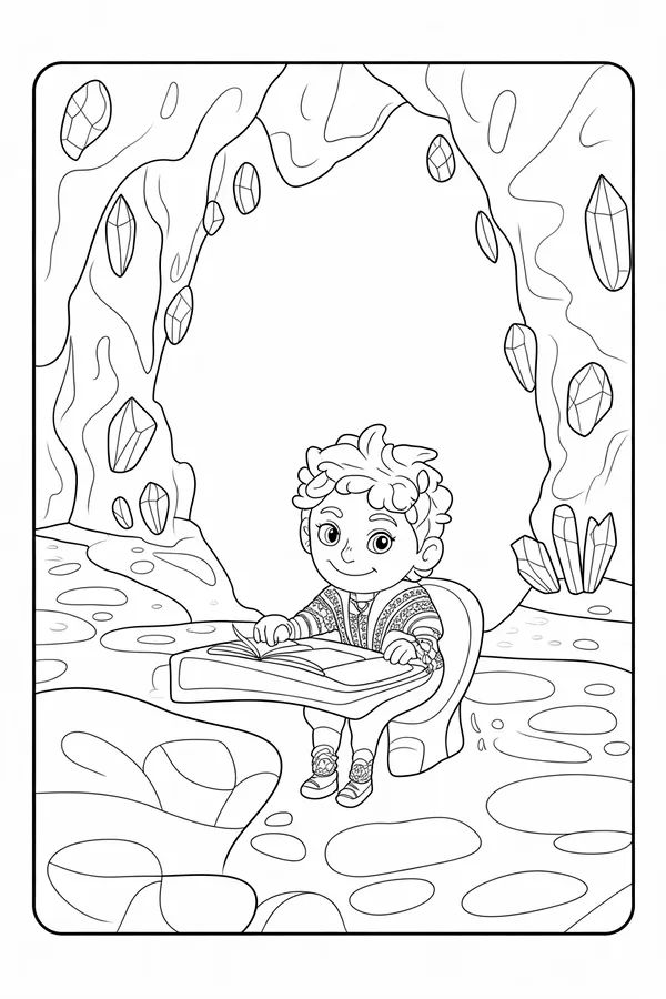A Secret Study Room Inside Coloring Page