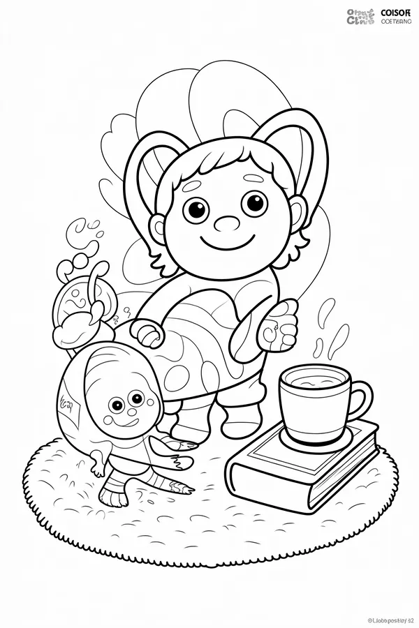 A Cozy Fireplace A Soft Coloring Page