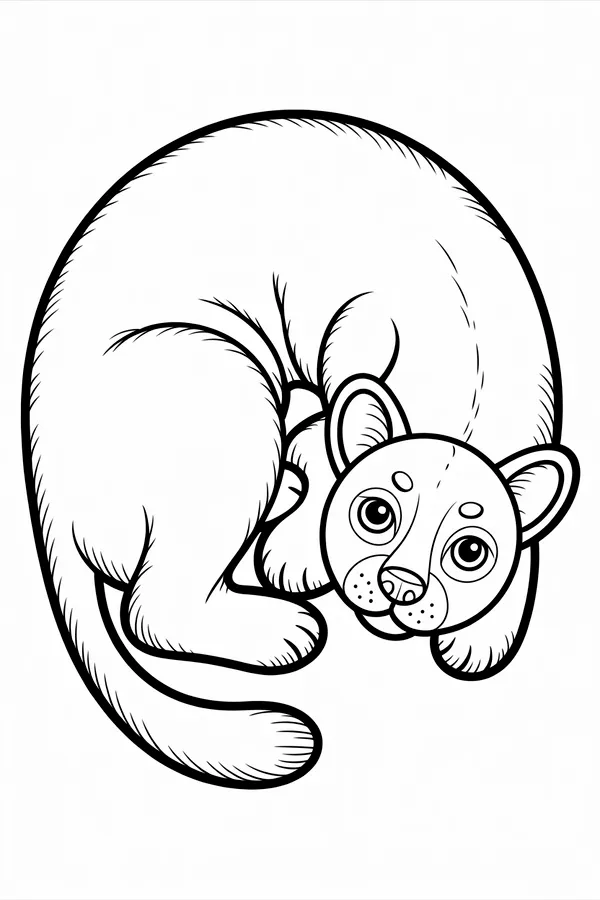 Cute Animal Soccer Curled Rest Free Printable Coloring Page