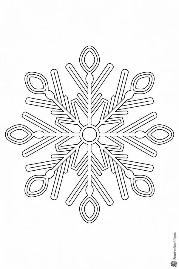 Giant Geometric Snowflake Mandala With Coloring Page