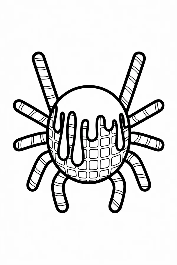 A Friendly Spider Monster With Coloring Page