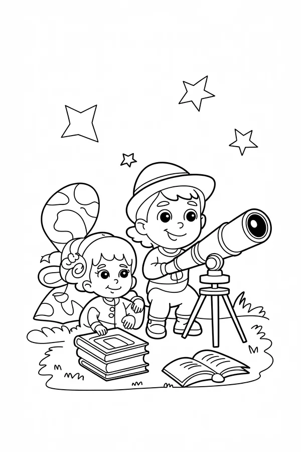 An Attic Reading Corner With Coloring Page