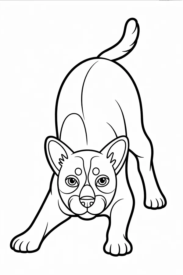 Cute Animal Soccer Stretching Pose Free Printable Coloring Page