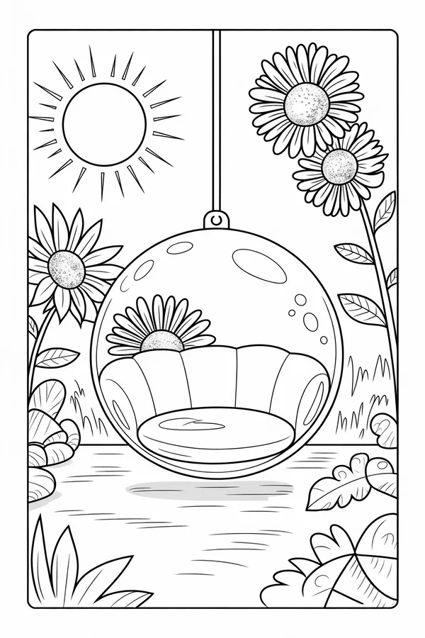 A Sunroom Filled With Giant Coloring Page