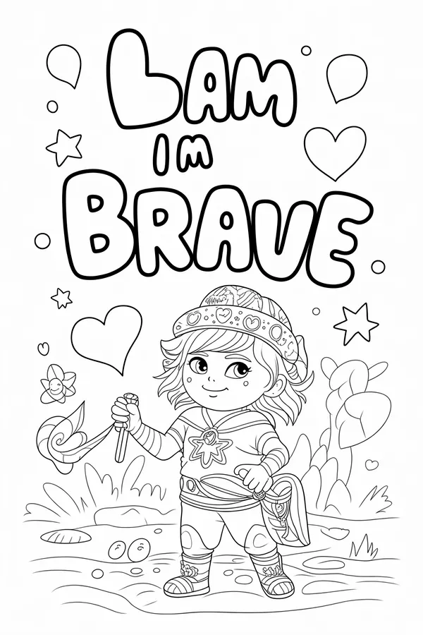 Positive Affirmation Coloring Page – Free Printable  Coloring Page