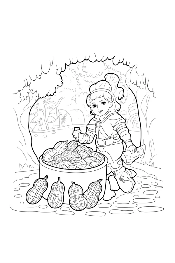 An Underground Storage Room Among Coloring Page