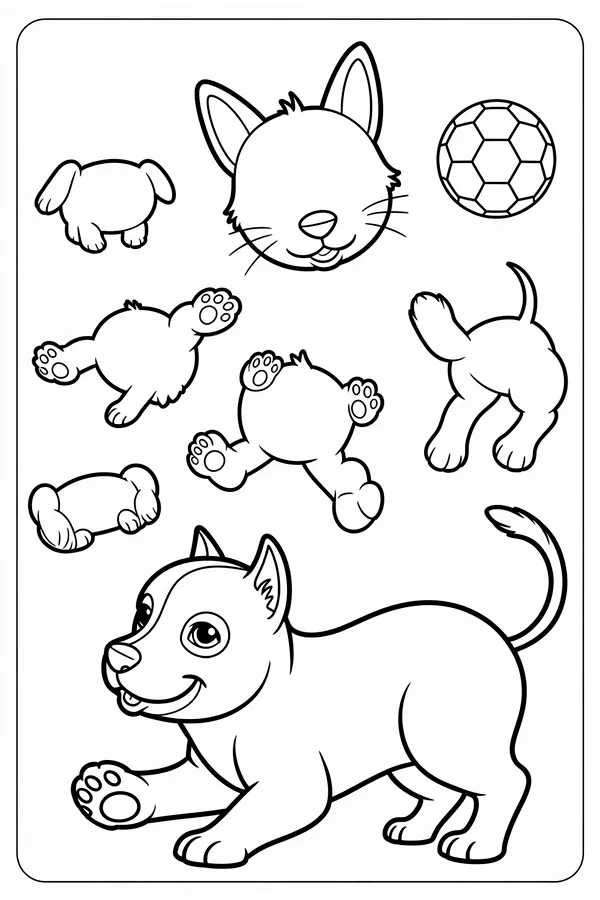 Cute Animal Soccer Coloring Pages