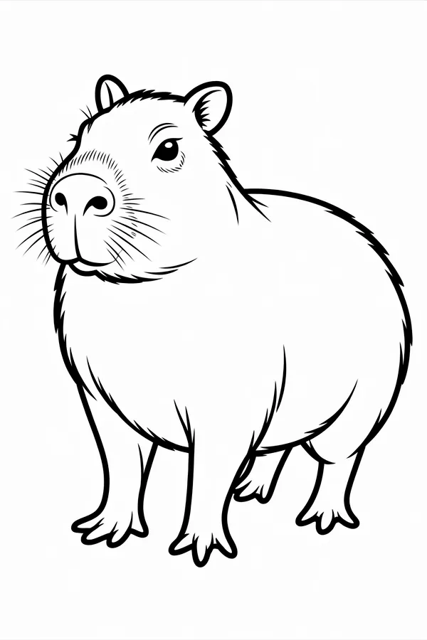 Victorian Capybara Coloring Pages