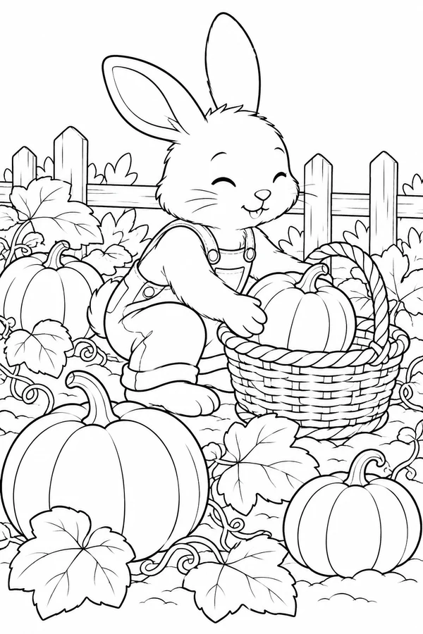 Rabbit in the Pumpkin Patch