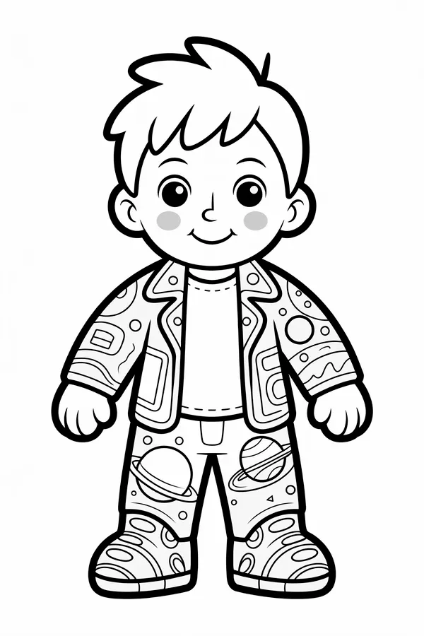 Black And White Line Art Coloring Page