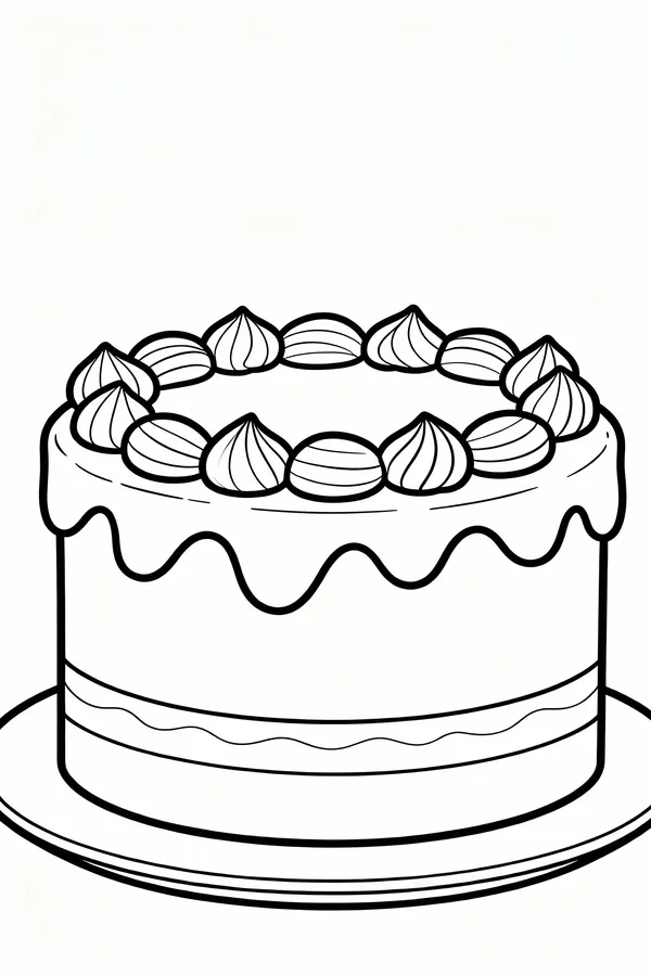 birthday cake Coloring Page