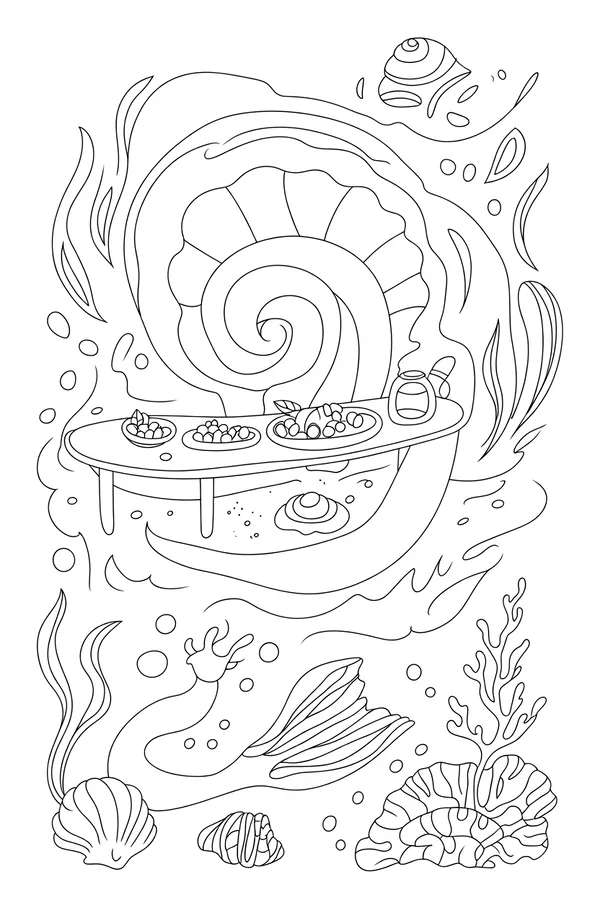 Inside A Giant Spiral Snail Coloring Page