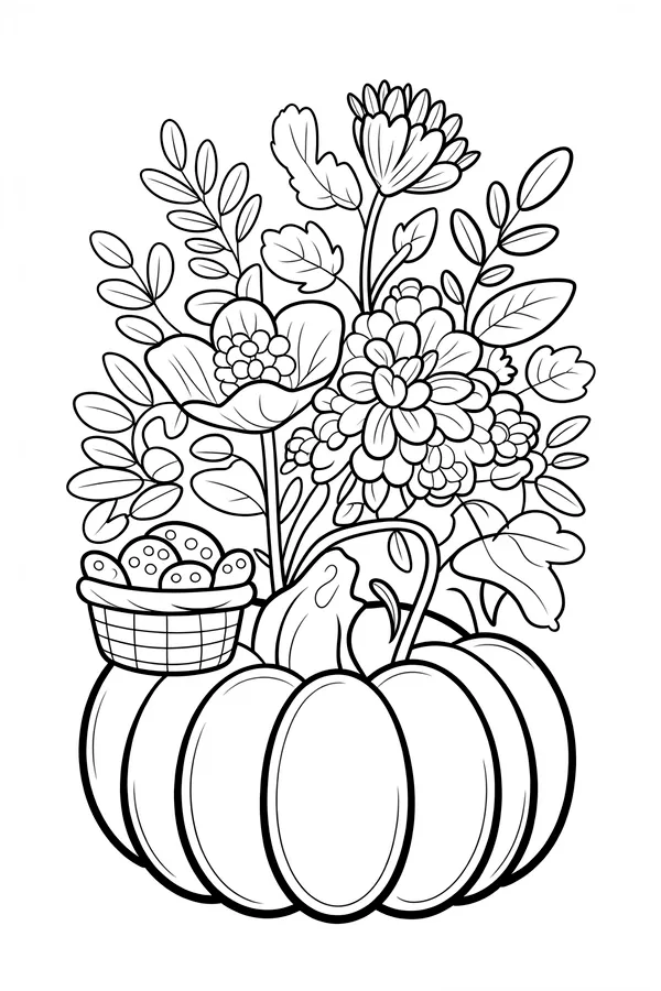 Inside A Giant Pumpkin Bakery Coloring Page