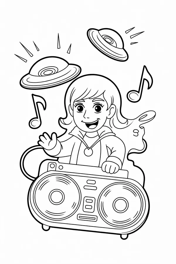 A Portable Cd Player Shiny Coloring Page