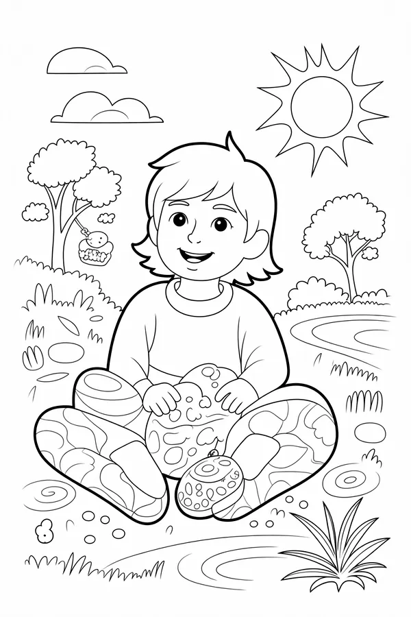 Peaceful Nature Coloring Page – Printable for Kids Coloring Page