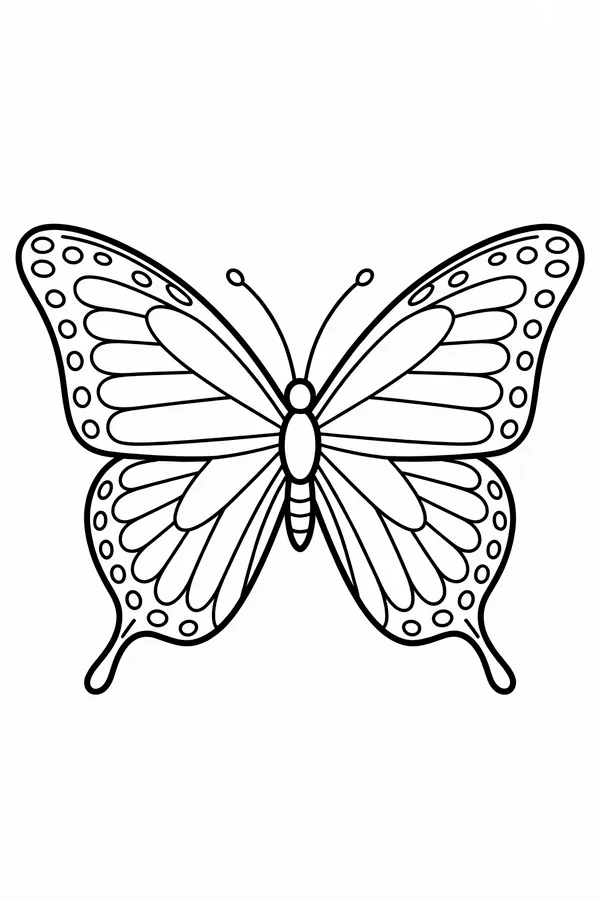 A Large Butterfly With Wings Coloring Page