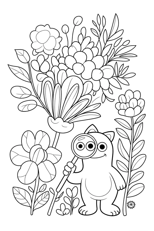A Curious Monster With Many Coloring Page