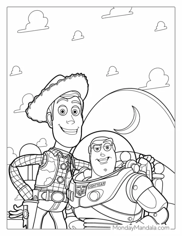 Coloring Page Of Buzz And Wody
