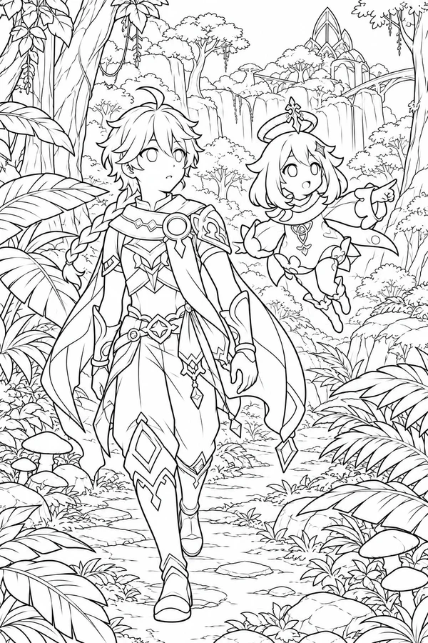 Traveler and Paimon in Sumeru