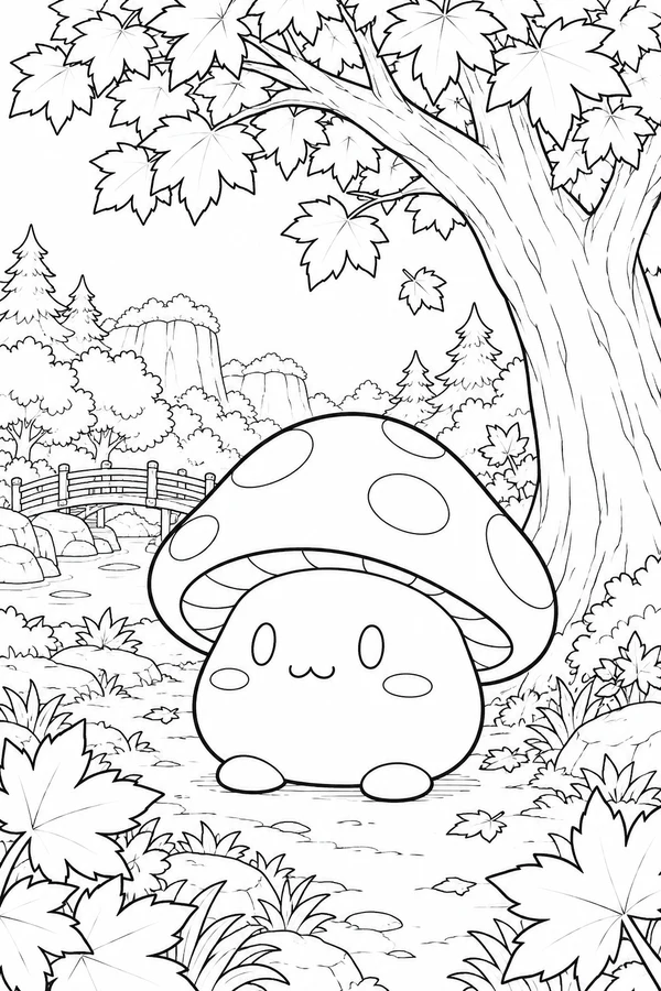 Orange Mushroom Under the Maple