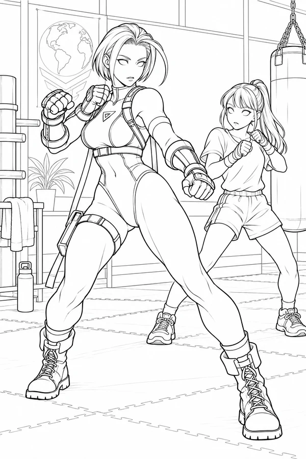 Cammy Practices a Ready Pose